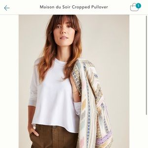 Maison du soir cropped pullover  Anthropologie